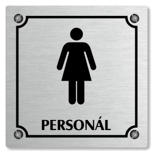 WC ženy personál, 118x118mm, stříbrná, Kansas